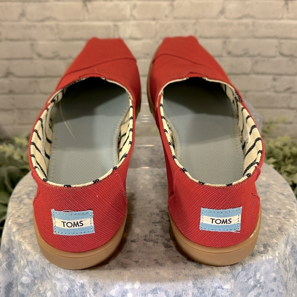 TOMS “Heritage” Classic Red Alpargata Cupsole Slip-on Canvas Sneaker WMS 12❤️EUC - Picture 6 of 10